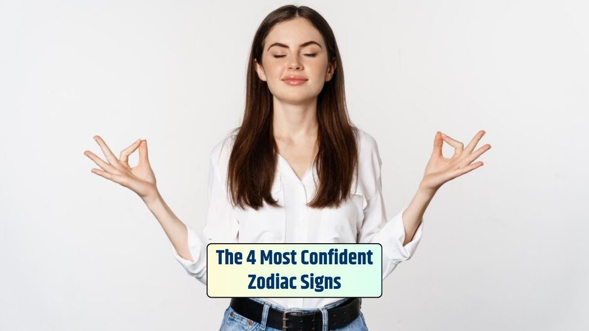 The girl, holding both her hands, showcases characteristics of one of the most confident zodiac signs.
