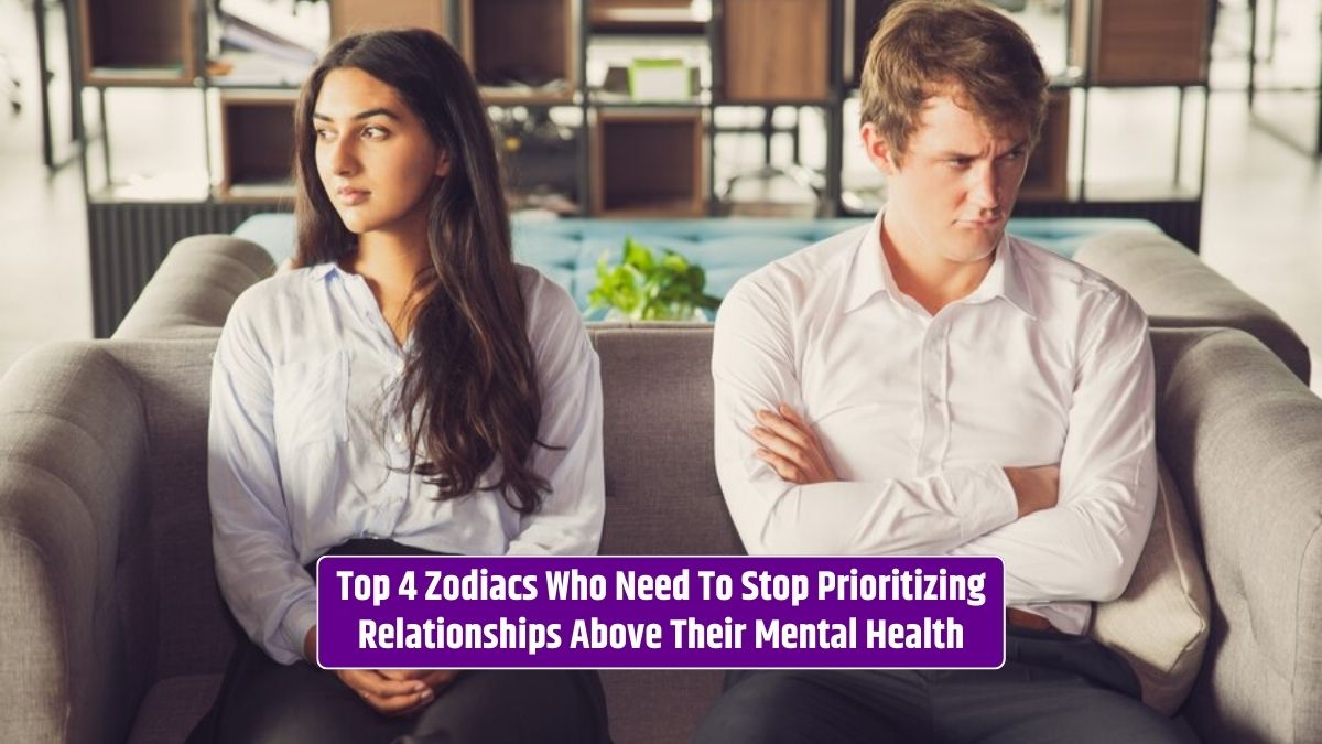 The couple not facing each other needs to stop prioritizing relationships above their mental health for balance.