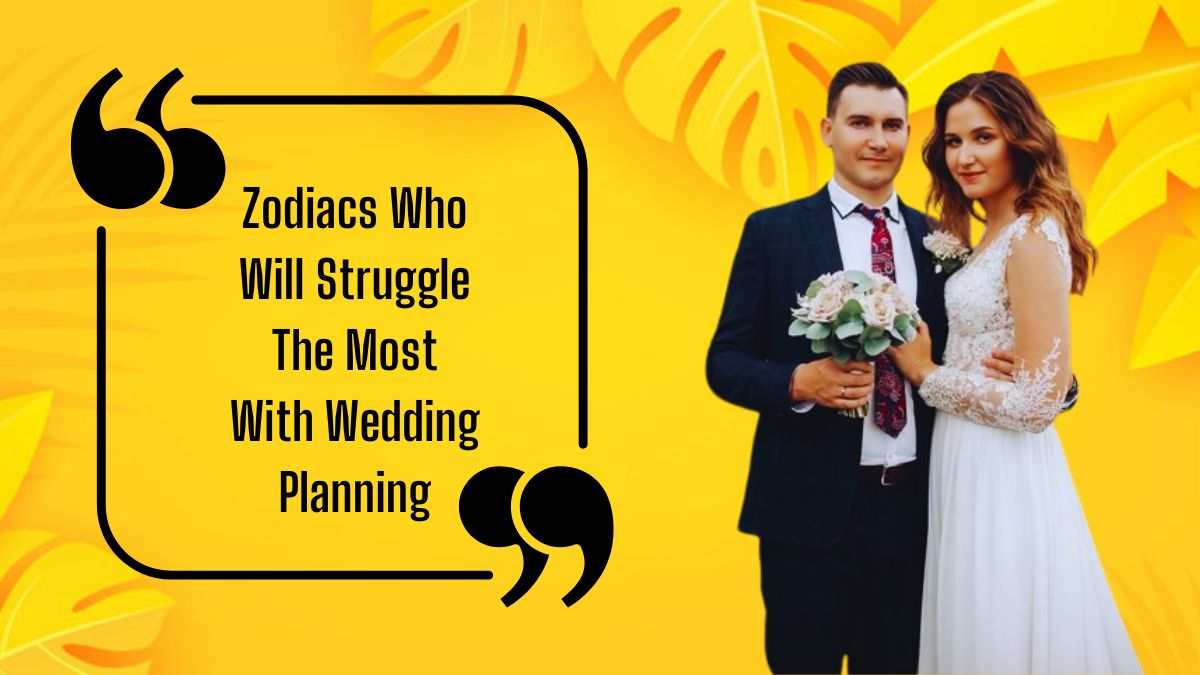 The marriage couple, holding flowers, anticipates who will struggle the most with wedding planning ahead.