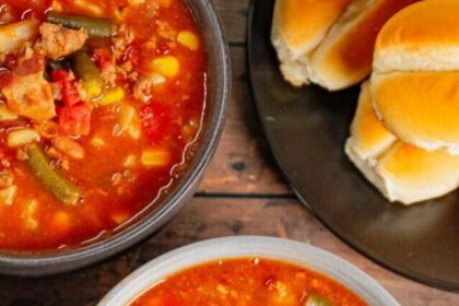 Cowboy Soup, Ground Beef Soup, Bacon and Bean Soup, Hearty Hamburger Soup, Rotel Recipe, Cowboy Comfort Food.