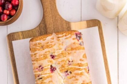 Cranberry Orange Bread, Citrus Dessert, Tangy Cranberries, Baked Treat, Moist Loaf, Orange Glaze, Delicious Recipe,