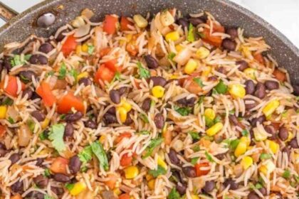 Mexican Fried Rice, Recipe, Flavorful Side Dish, Black Beans, Corn, Salsa, Cumin, Chili Powder,